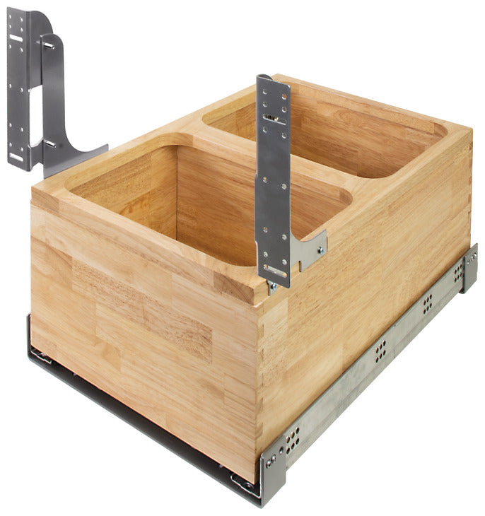Häfele Elemental Wood Double Waste Bin Pull-Out