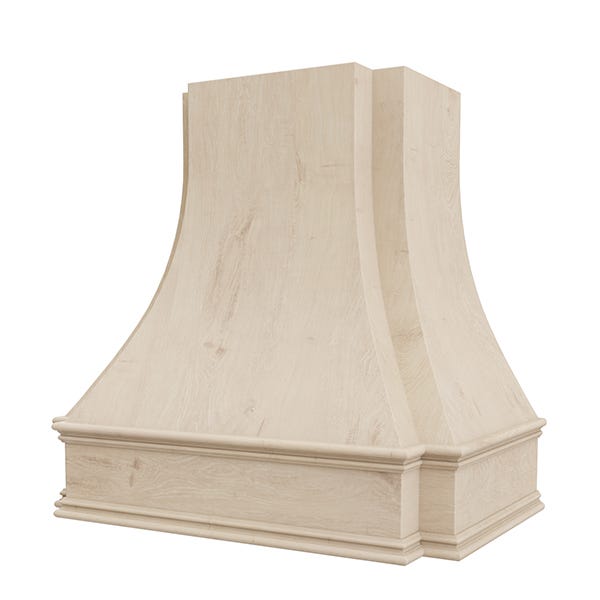 Rose Hill Cabinets Double Curved Wood Range Hood — by Emerald Fern Finishes