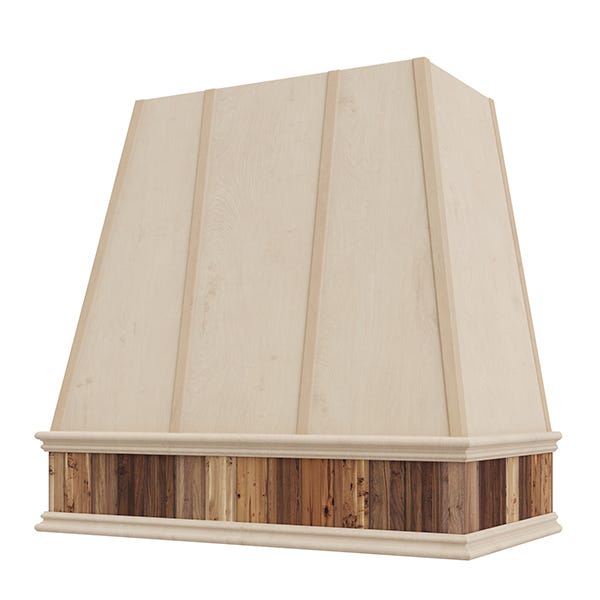 Rose Hill Cabinets Tapered With Reclaimed Wood Band Wood Range Hood — by Emerald Fern Finishes