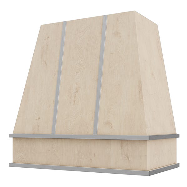 Rose Hill Cabinets Tapered With Steel Strapping Wood Range Hood — by Emerald Fern Finishes