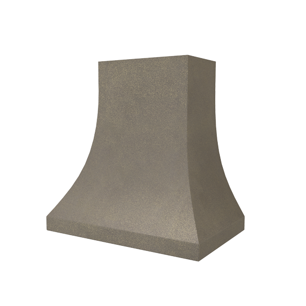 Rose Hill Cabinets Curved Metal Range Hood in Bronzed Iron