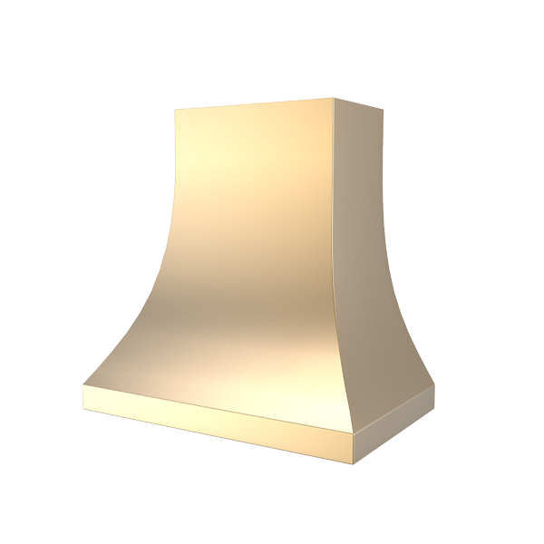 Rose Hill Cabinets Curved Metal Range Hood in Satin Gold