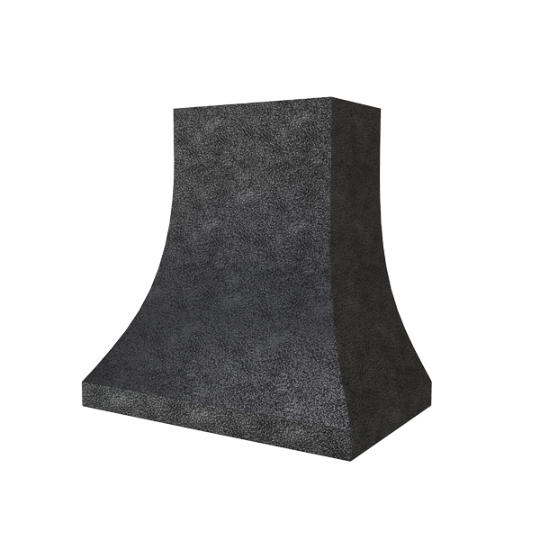 Rose Hill Cabinets Curved Metal Range Hood in Silver Vein