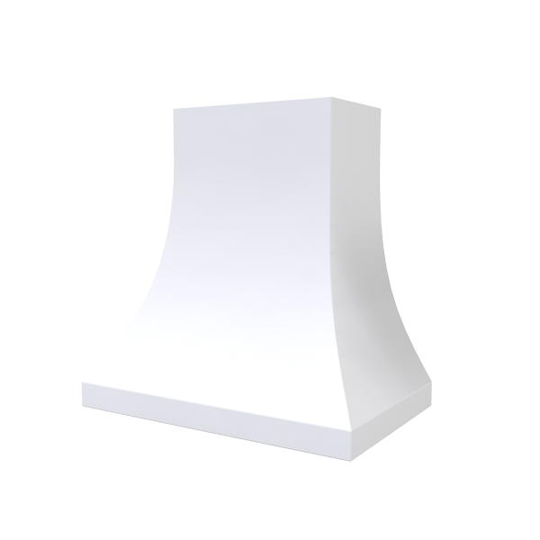 Rose Hill Cabinets Curved Metal Range Hood in White
