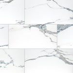 Savoy Azula porcelain tile - marble-look swatch