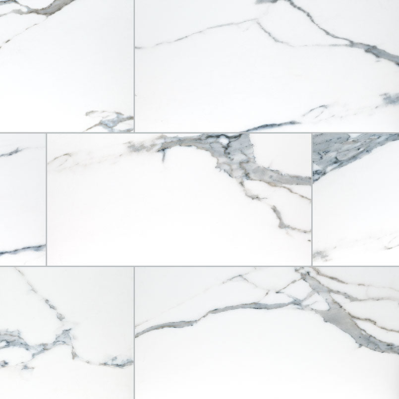 Savoy Azula porcelain tile - marble-look swatch