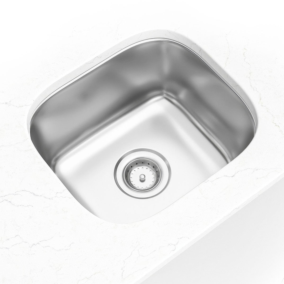 MSI 18-gauge bar and prep sink installed in a countertop