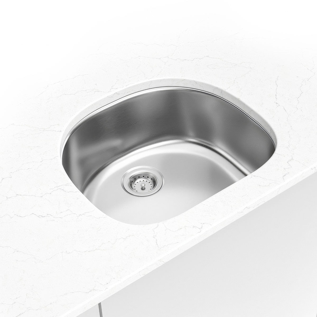 MSI 18-Gauge Stainless Steel Single-Bowl Undermount Kitchen Sink 23" x 21" - kitchen scene