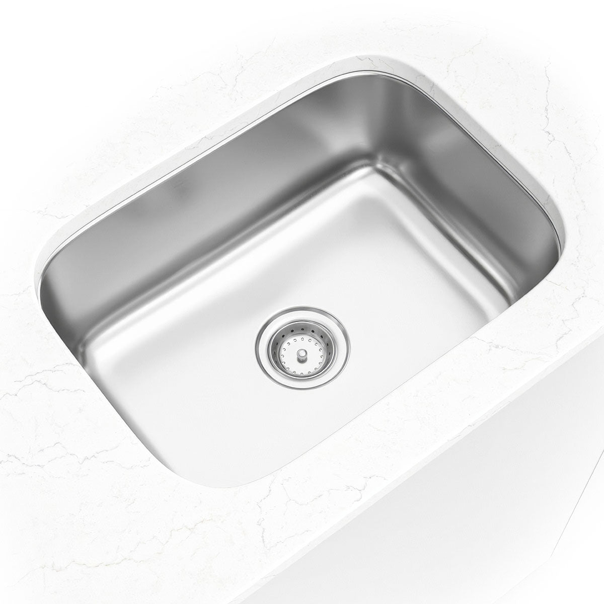 MSI 18-Gauge Stainless Steel Single-Bowl Undermount Kitchen Sink 23" x 18" - kitchen scene