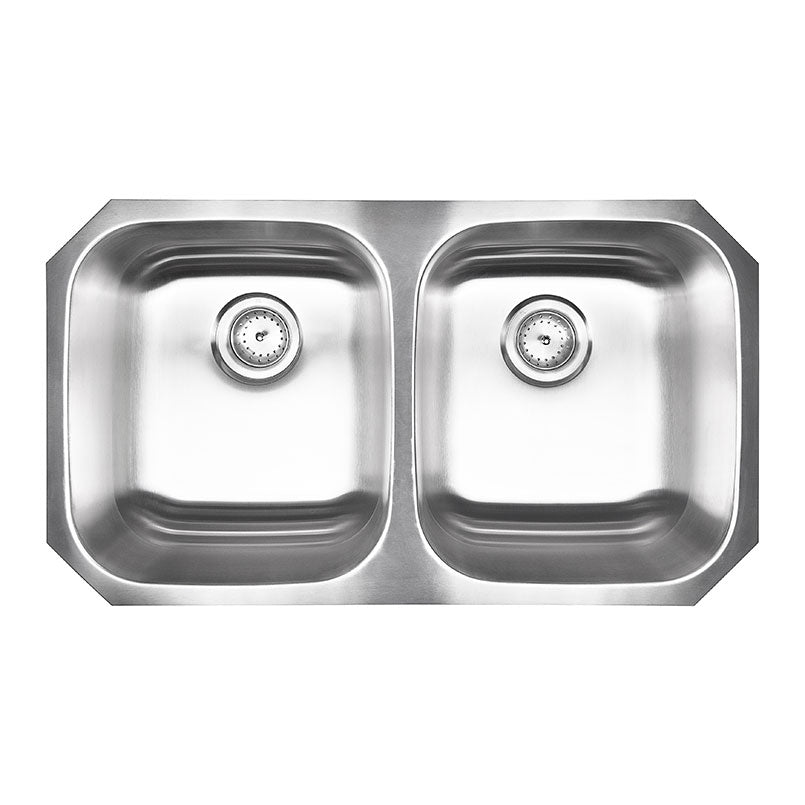 MSI 18-Gauge Stainless Steel 50/50 Double-Bowl Undermount Kitchen Sink 32" x 18"
