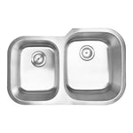 MSI 18-Gauge Stainless Steel 40/60 Double-Bowl Undermount Kitchen Sink 32" x 21" (Curved Basins)
