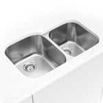 MSI 18-gauge stainless steel 60/40 double-bowl kitchen sink in a kitchen setting