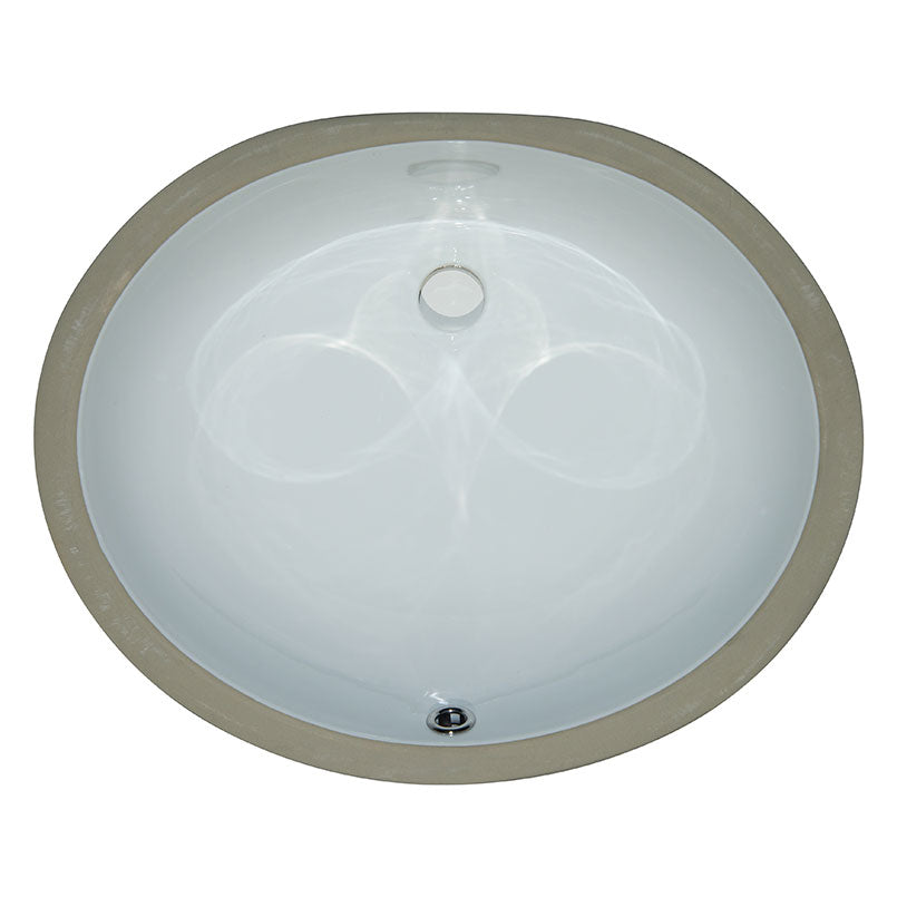 MSI white porcelain oval undermount bathroom vanity sink