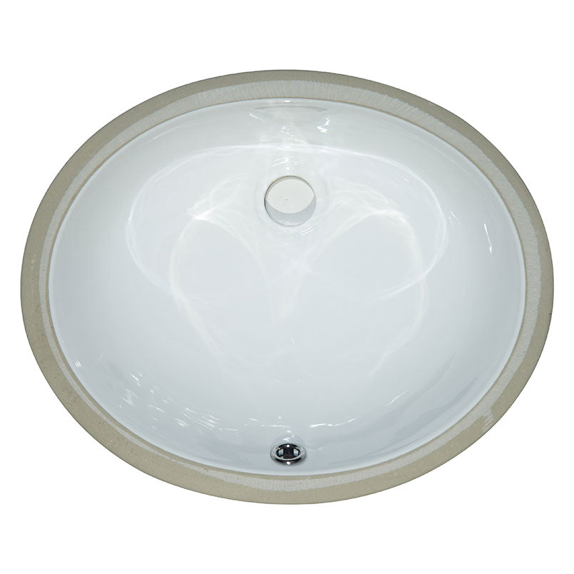 MSI white porcelain compact oval undermount bathroom vanity sink