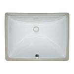MSI white porcelain rectangular undermount bathroom sink, top view