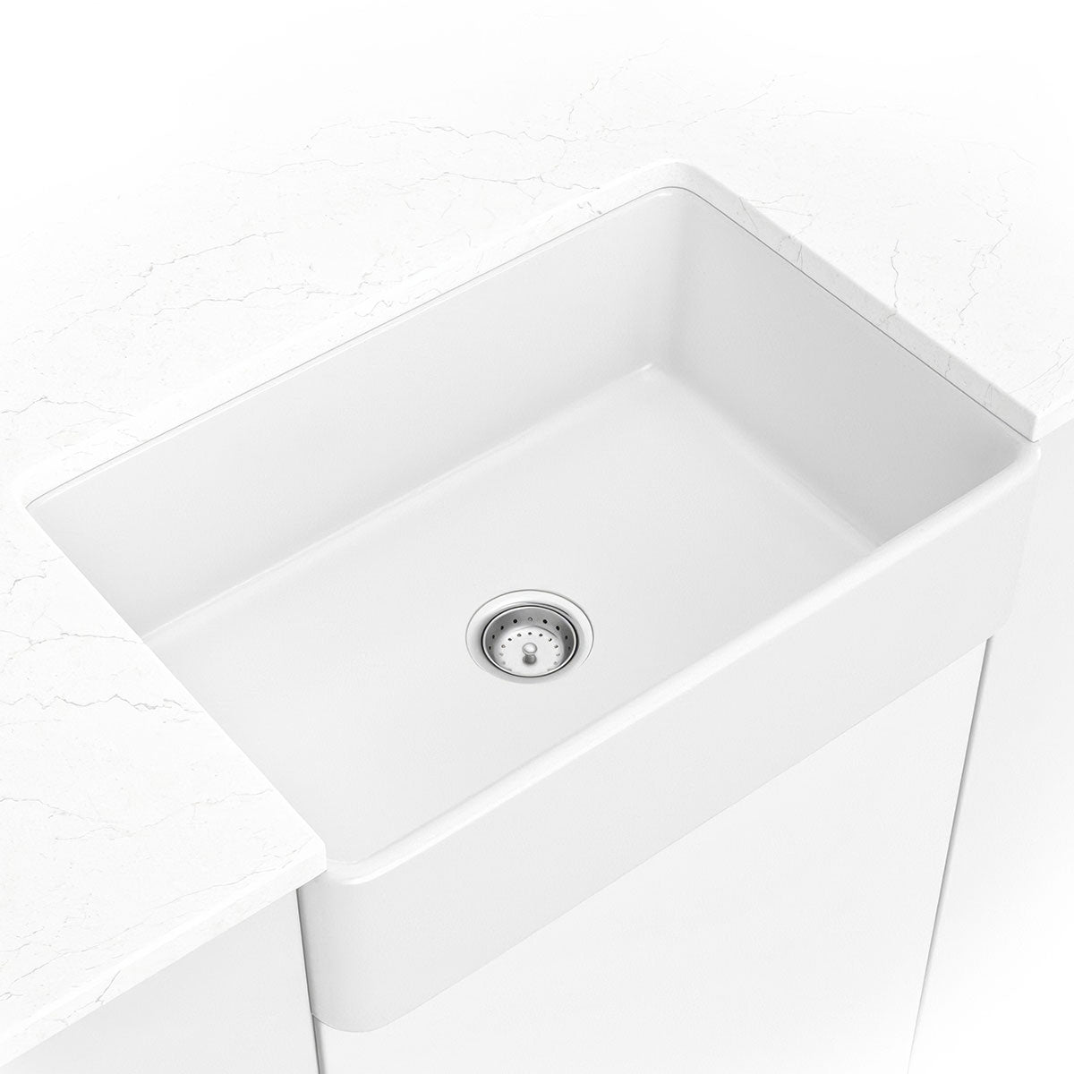 MSI Fireclay Farmhouse Single-Bowl Apron Kitchen Sink - kitchen room scene