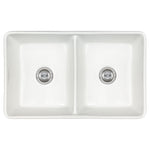 MSI Fireclay Farmhouse Double-Bowl 50/50 Apron Kitchen Sink 32 inch