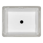 MSI white porcelain flat-bottom rectangular undermount bathroom sink, top view