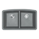MSI quartz composite 50/50 double-bowl kitchen sink in matte gray