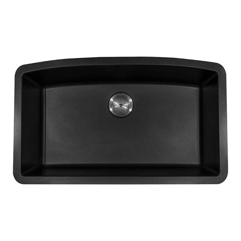 MSI quartz composite single-bowl kitchen sink in matte black