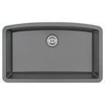 MSI quartz composite single-bowl kitchen sink in matte gray