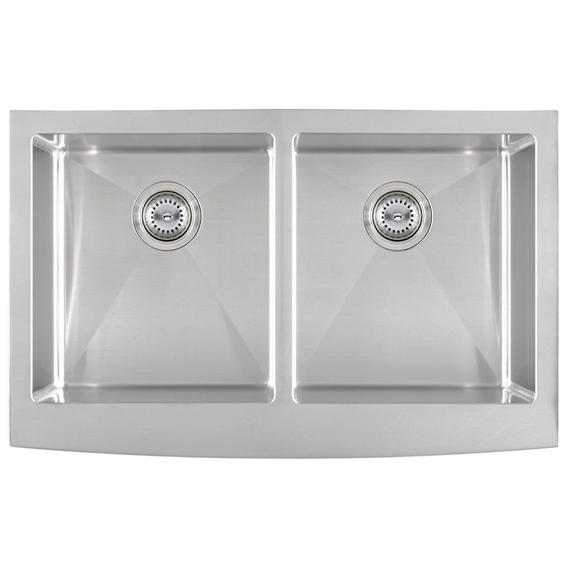 MSI 16-gauge stainless steel double-bowl 50/50 farmhouse apron kitchen sink