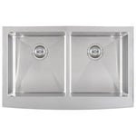 MSI 16-gauge stainless steel double-bowl 50/50 farmhouse apron kitchen sink