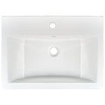 MSI white porcelain rectangular drop-in bathroom sink, top view