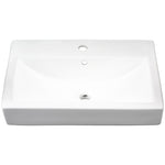 MSI white porcelain rectangular drop-in bathroom sink, front profile view