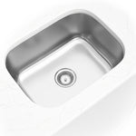 MSI 20-gauge stainless steel single-bowl undermount kitchen sink in a kitchen setting