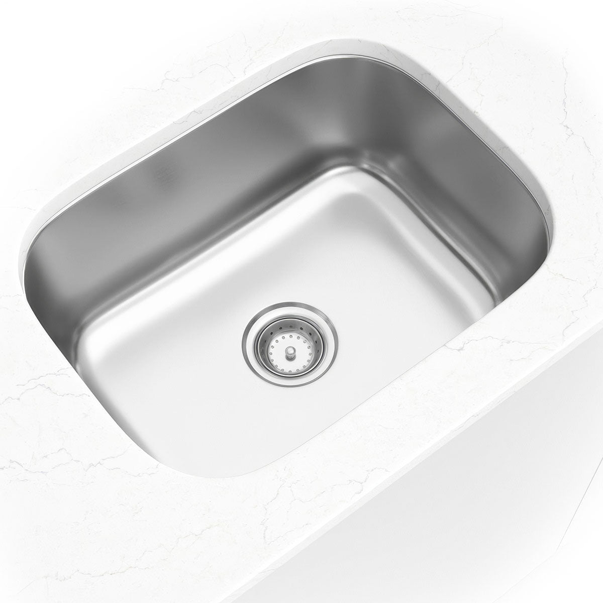 MSI 20-gauge stainless steel single-bowl undermount kitchen sink in a kitchen setting