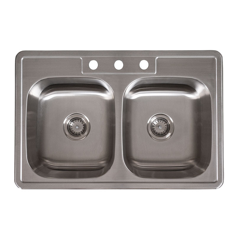 MSI 18-gauge stainless steel 50/50 double-bowl drop-in kitchen sink