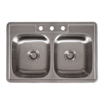 MSI 18-gauge stainless steel 50/50 double-bowl drop-in kitchen sink