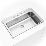 MSI 18-gauge stainless steel single-bowl drop-in kitchen sink in a kitchen setting