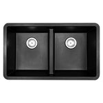 MSI matte black quartz composite 50/50 double-bowl undermount kitchen sink