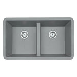 MSI matte gray quartz composite 50/50 double-bowl undermount kitchen sink