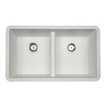 MSI matte white quartz composite 50/50 double-bowl undermount kitchen sink