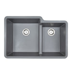 MSI matte gray quartz composite 60/40 double-bowl undermount kitchen sink