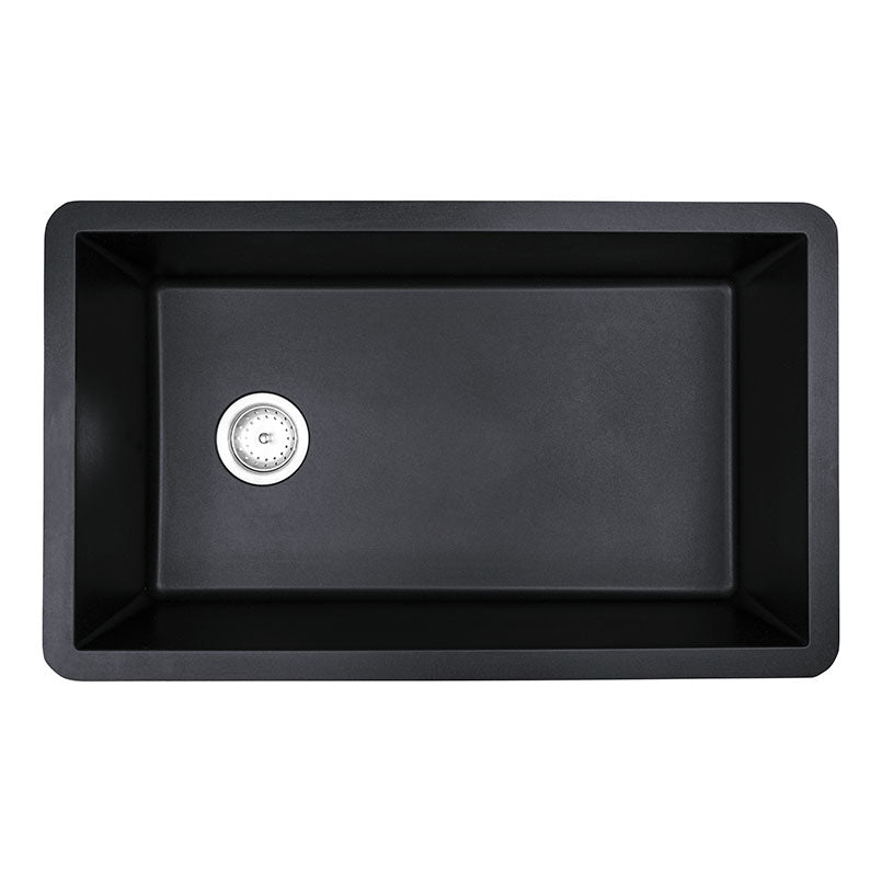 MSI matte black quartz composite single-bowl undermount kitchen sink
