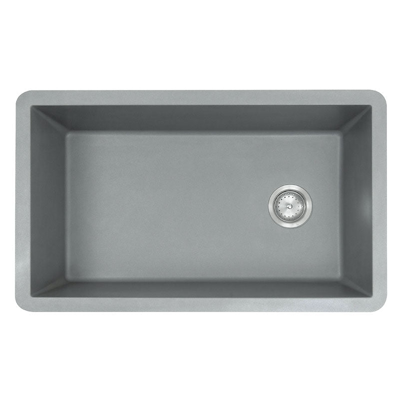 MSI matte gray quartz composite single-bowl undermount kitchen sink