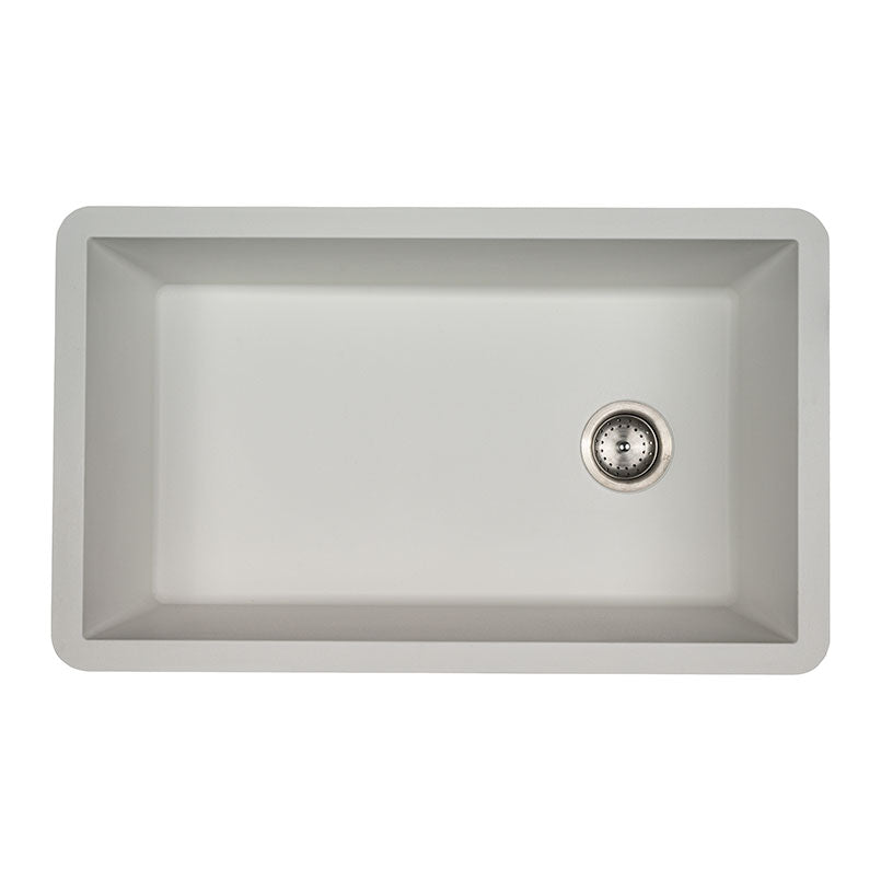 MSI matte white quartz composite single-bowl undermount kitchen sink