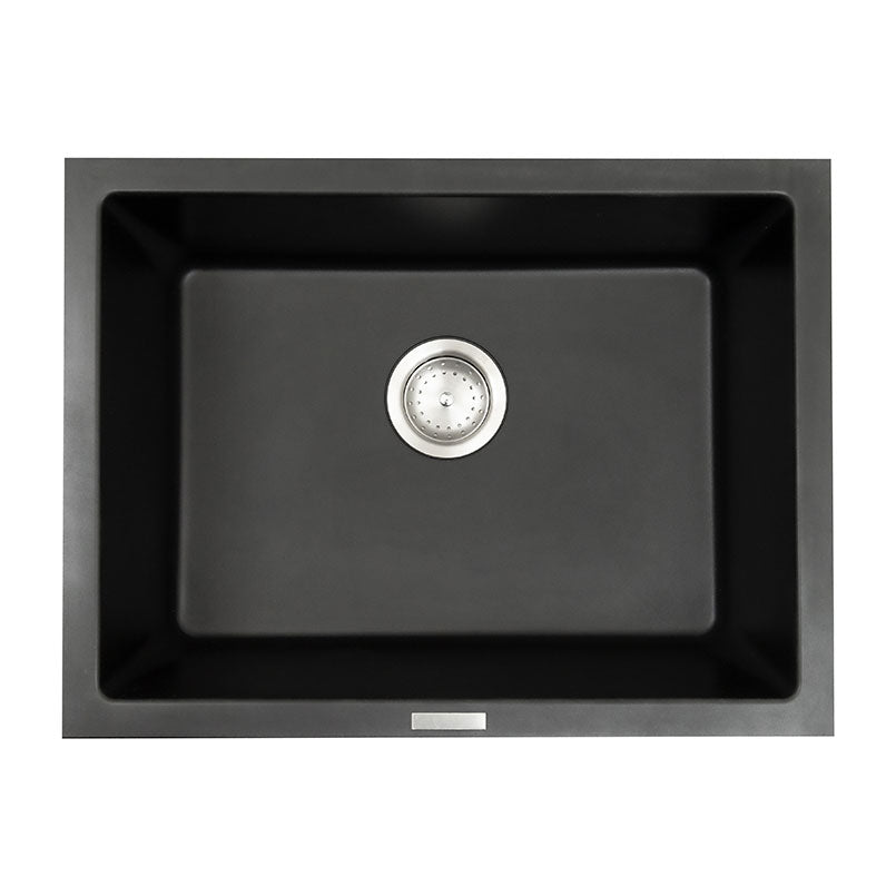 MSI matte black quartz composite single-bowl undermount bar and prep sink