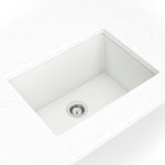 Matte white quartz bar and prep sink shown in a kitchen scene