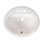 MSI white porcelain oval drop-in bathroom sink, top view