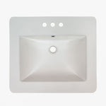MSI white porcelain rectangular drop-in bathroom sink, top view
