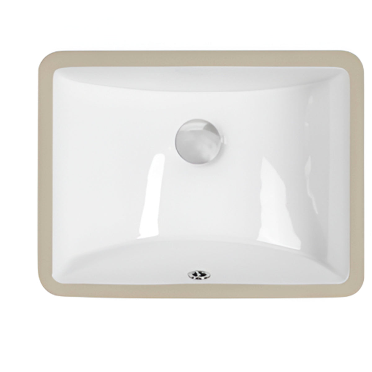 MSI white porcelain straight-wall rectangular undermount bathroom sink, top view