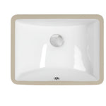 MSI white porcelain straight-wall rectangular undermount bathroom sink, top view