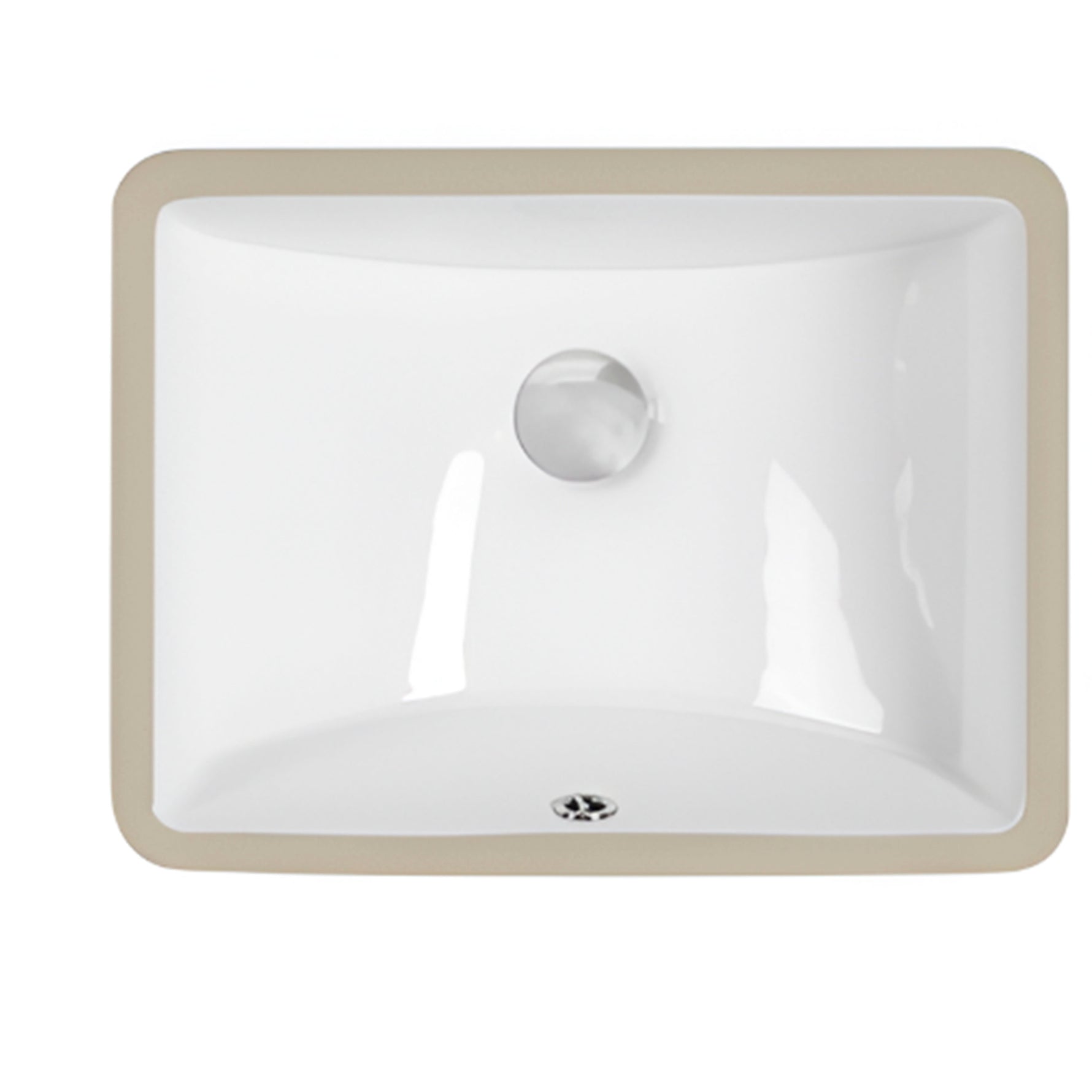 MSI white porcelain straight-wall rectangular undermount bathroom sink, top view