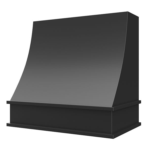 Rose Hill Cabinets Sloped Mini Range Hood in Black — by Emerald Fern Finishes