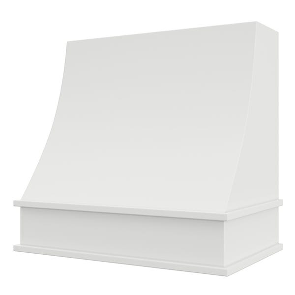 Rose Hill Cabinets Sloped Mini Range Hood in White — by Emerald Fern Finishes